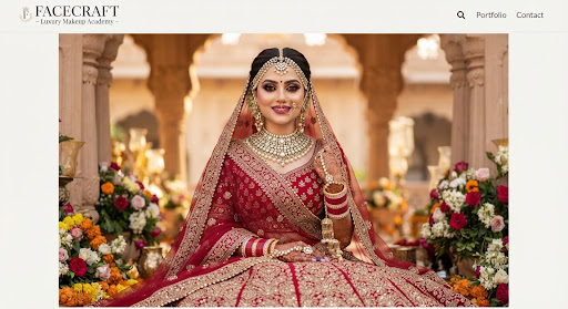 Design  — Elaborate traditional royal bride wearing deep red couture lehenga, intricate kundan jewelry, bold flawless bridal eye makeup and sculpted lips
