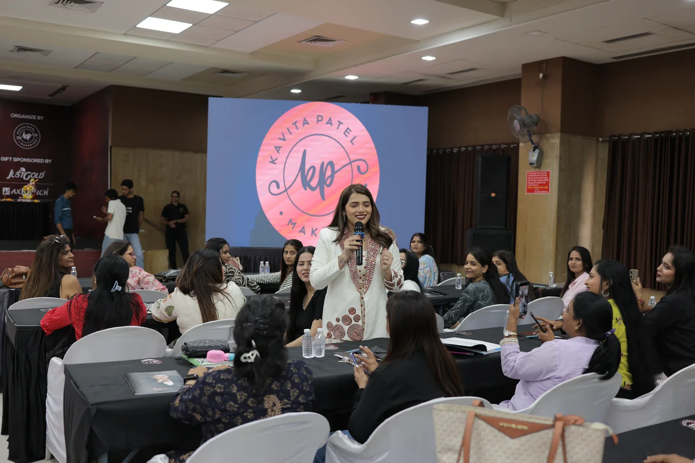 Kavita Patel leading a makeup workshop